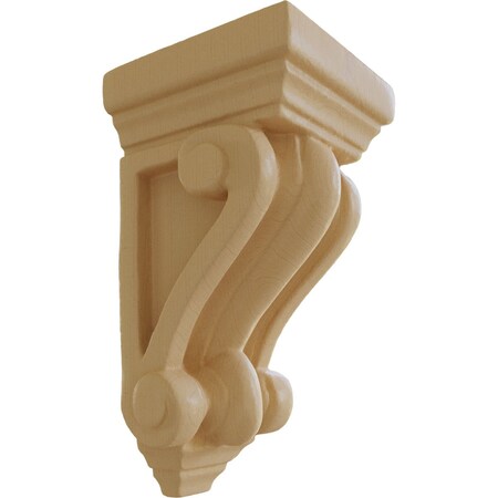 Ekena Millwork 5 1/4"W x 5 1/4"D x 9 1/2"H Devon Traditional Wood Corbel, Maple CORW05X05X09DEMA